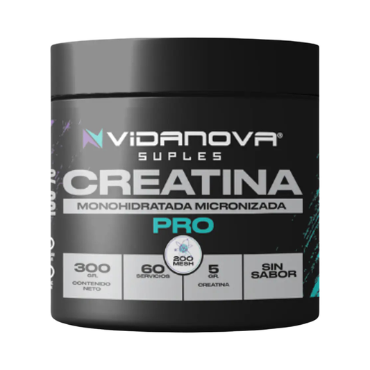 Creatina Monohidratada Ultra Micronizada Vidanova | Edición Pro 200 Mesh – 300g